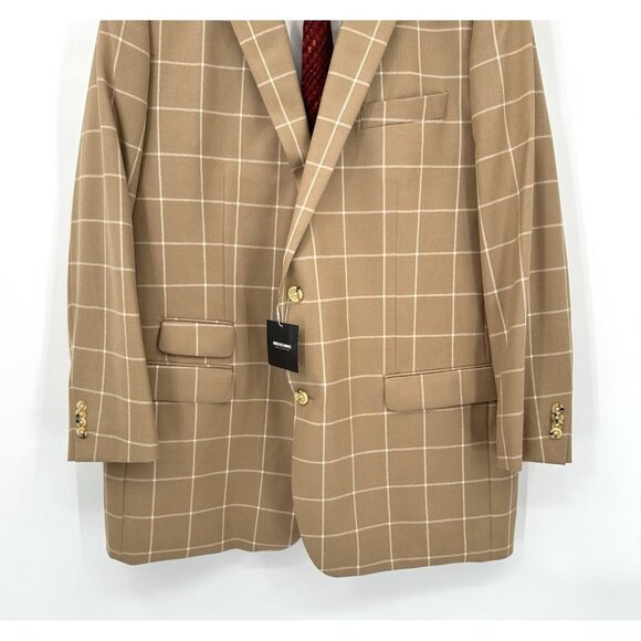NEW INDOCHINO jacket blazer sport coat windopane plaid custom extra long 52XL - Picture 6 of 12